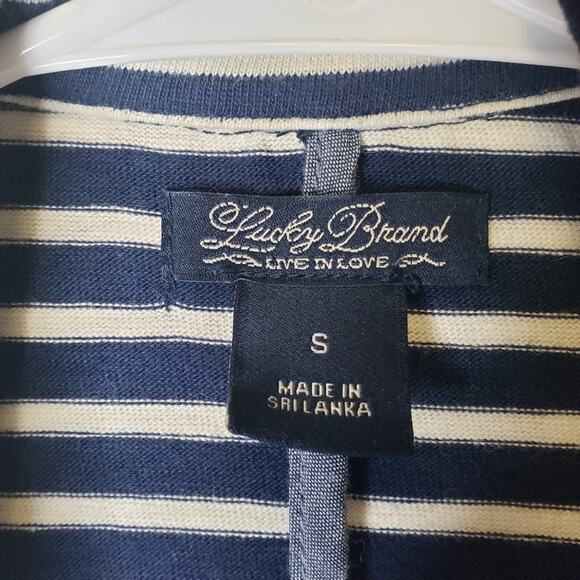 Lucky Brand preppy Navy striped nautical blazer jacket size small - Picture 2 of 7